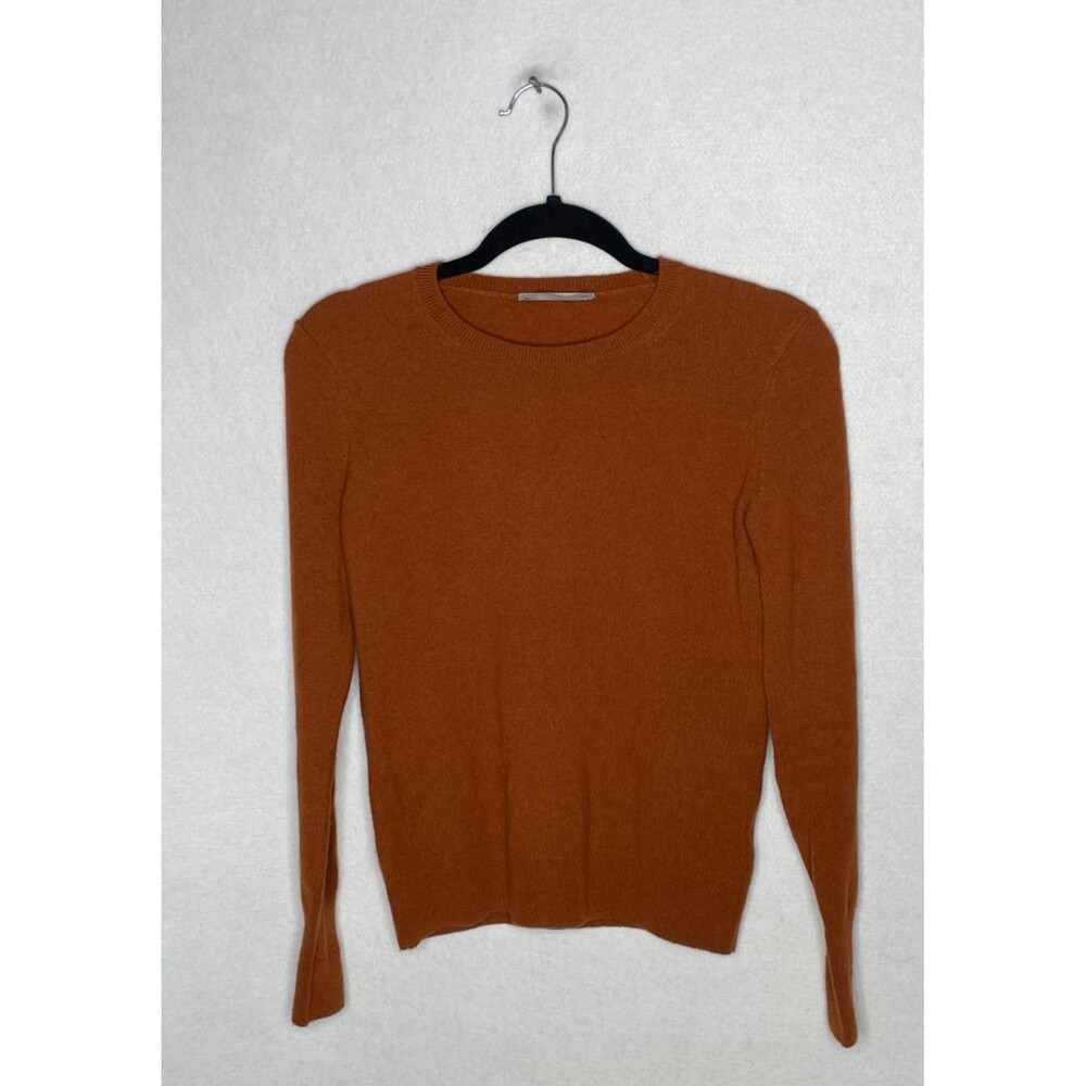 Everlane rust cashmere crewneck sweater soft lightweight minimalist knit Size XS